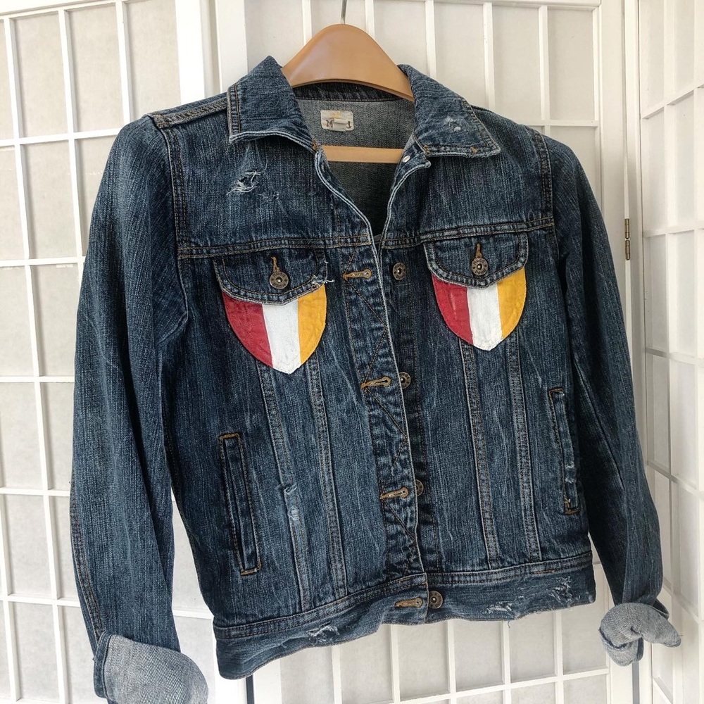 Game day painted denim jacket